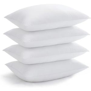 Acanva Bed Pillows for Sleeping, Cooling Hotel Quality with Premium Soft 3D Down Alternative Fill for Back, Stomach or Side Sleepers, King (Pack of 4), White
