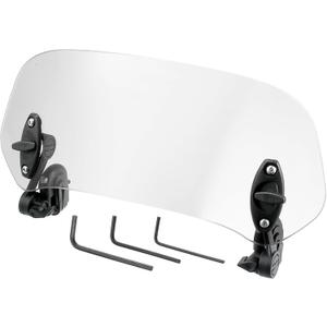 Motoforti 28.5cm Windshield - Adjustable Clip Wind Deflector, Clear Lens, Universal Fit for Most Motorcycles & Scooters