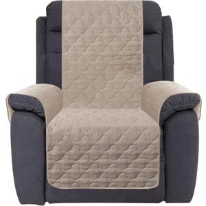CHHKON Waterproof Nonslip Recliner Cover Stay in Place, Dog Couch Chair Cover Furniture Protector, Ideal Loveseat Slipcovers for Pets and Kids (Beige, 30'')