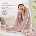 SOULFUL Muslin Throw Blanket with Tassels - Soft King Size Cotton Throw Blanket for Couch or Bed, Lightweight and Breathable Gauze for All Seasons, LightChampagne, 108" x 90"