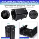 Dmsky Microphone Isolation Shield with Pop Filter & Tripod Stand, Foldable Mic Shield with Triple Sound Insulation, High Density Mic Sound Shield for Recording Studio, Podcasts, Singing, Broadcasting