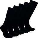 Toe Socks Athletic for Men - Women Five Finger Socks Cotton High Crew Socks for Running Sports Hiking 5 Pairs 6-12 (Black)