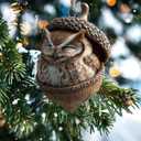 2 x 5PCS Forest Animal Acorn Ornaments Cozy Forest Christmas Ornaments, Woodland Creature Hanging Ornament, Pine Cone Animal Decoration, Acrylic Hanging Ornament Home Party Dcor (2D Flat)