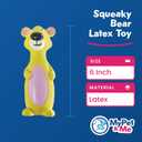 3 x My Pet & Me - Squeaky Dog Toys for Light to Moderate Chewers - Fun Latex Toys for Puppies, Teething, and Gentle Play - Interactive Fetch and Chew Toy with Squeaker (Golden Bear, 6 Inch)