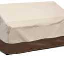 Vailge 2-Seater Heavy Duty Patio Bench Loveseat Cover, 100% Waterproof Outdoor Sofa Cover, Lawn Patio Furniture Covers with Air Vent, Small(Standard), Beige & Brown