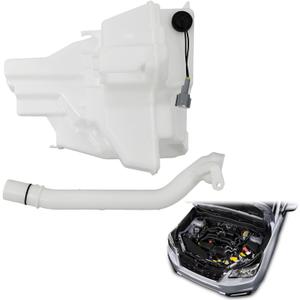 86631SG020 Windshield Washer Fluid Reservoir Tank Assembly Compatible with Subaru Forester 2014 2015 2016 2017 2018 w/(Washer Pump Motor+Liquid Level Sensor+Filler Neck Inlet+Cap)