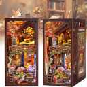 Autumn Cottage Book Nook Kits for Adults - Cozy Woodland 3D Puzzle with LED | Fall Leaves & Puppy Diorama | Mindful Gifts for Book Lovers (Orange)