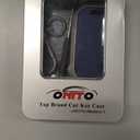 ontto Key Holder Fit for Kia Key Fob Flip Key 2019-2025,Metal Frame Key Case Leather Key Protector,Solid Key Glove for Seltos Forte Sportage Seltos K5 Soul Sorento Cerato Telluride NIRO,Blue