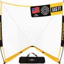 PodiuMax Lacrosse Goal 6x6x7FT, with Upgrade Square Steel Frame Base, Foldable Lacrosse Goal Net with Carry Bag, Portable Lacrosse Net for Backyard Field Outdoor for Youth & Adults