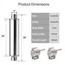 4" Inlet Diesel Muffler Exhaust with Clamp, Straight Through Stainless Steel, 7" x 24" Body, 30" OAL, Clamp-On Installation, No Welding Required