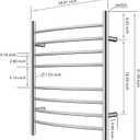 HEATGENE Towel Warmer 8 Bar Plug-in Curved Bath Towel Heater Towel Warmer for Bathroom Plug-in Drying Rack Brushed
