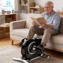 Under Desk Bike Pedal Exerciser, Mini Exercise Bike for Arm/Leg Exercise, Portable Peddler with LCD Display