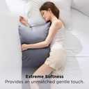 Bedsure Body Pillow Cover, Cooling Body Pillow Pillowcase for Hot Sleepers, Rayon Derived from Bamboo Grey Pillowcase, PureWoven Silky Soft Long Pillow Case Cover with Envelope Closure, 20x54 Inches