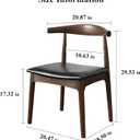 Office Chair, Wood Desk Chair with Upholstered PU Leather, Computer Chair, Modern Dining Chair, Mid Century Dining Chair, Wood Accent Chair,Walnut Chair