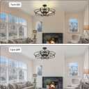 Semi Flush Mount Ceiling Light Fixture Chandelier 6-Light Kitchen Ceiling Lights 25'' Black Farmhouse Chandelier Style Flower Shape Light Fixture Bedroom for Foyer,Entryway,Living Room