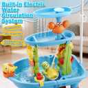 Water Table for Toddlers 1-3 Outdoor Toys for Kids Ages 4-8, 3-Tier Kids Sand Water Tables with Fishing Game Set, Beach Water Table Sensory Activity Toy for Toddlers Ages 3-5 Girls Boys Outside Play, 32.5 in 25 in 16.5 in