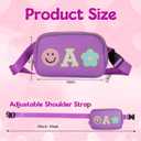 Fanny Pack For Girls Purple Kid Crossbody Bag Chenille A Letter Preppy Belt Bag, Christmas Birthday Graduation Gifts For Girl Teen Daughter Sister, Personalized Nylon Fanny Packs