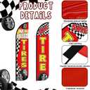 HunnmingRe 2 Pack 12 Feet Tire Sale King Flags New and Use Tires Shop Feather Flags for Businesses Highly Visible Weatherproof Polyester Banner Sale Advertising Sign No Flagpole Include(Fashionable)
