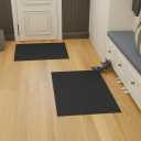 Ottomanson Mud Mat 2' x 3' - 2 Pack Entryway Rug -Non-Slip Scraper Doormat for Muddy Paws, Dirt Trapping Indoor/Outdoor Mat for High-Traffic Areas, Kitchen, Garage, Patio, Black