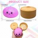 Mystery Dumpling Squishy Toy,Dumpling Stress Ball, Anxiety Relief,Fidget Toys Adults & Teens,Bun with Food Steamer Stretchy Desk Toys(Purple)