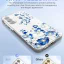 S24 Case Flower Clear,Stylish & Durability Floral Pattern Cover,TPU Bumper Shockproof+PC Back Protective,Cute,Slim & Lightweight for Samsung Galaxy S24 Case (Blue)