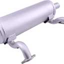 DVPARTS Horizontal Low Mount Muffler 49070-0879 Compatible with Kawasaki 751V 801V 850V 852cc