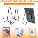 2 x Bilillo Plate Stands for Display - 4.5 Inch Plate Holder + Metal Frame Stand for Picture, Decorative Plates, Books, Photos, Easel (1 Pack)