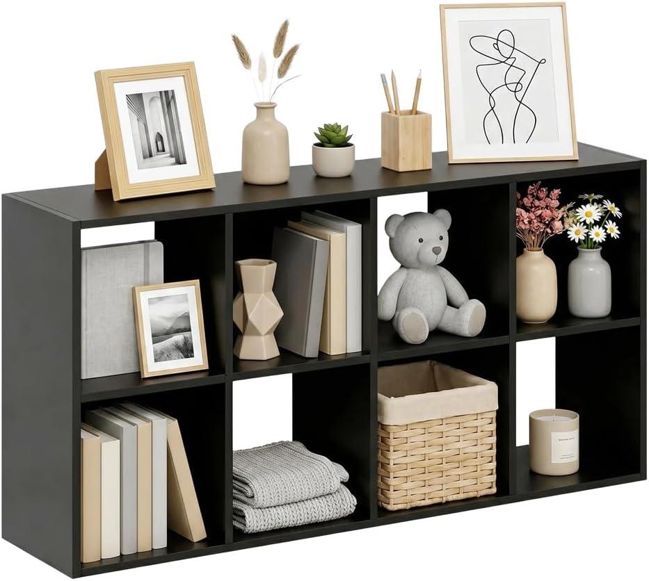 8 Cube Storage Organizer Shelf, Open Cube Bookshelf