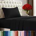 Utopia Bedding Twin Sheet Set – 3 Piece Bed Sheets for Twin Size Bed, Soft and Breathable Microfiber, Includes 1 Fitted Sheet, 1 Flat Sheet and 1 Pillowcase (Black)
