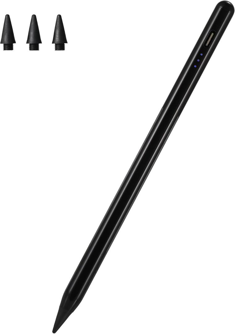 Stylus Pen for iPad A16 11th 10th 9th 8th 7th 6th Generation, iPad Pro 12.9 11 13 inch M4, iPad Air M3 M2 5th 4th 3rd Gen, iPad Mini A17 Pro 7 6 5, for Apple Pencil Pro 1st 2nd Gen Alternative (Black)