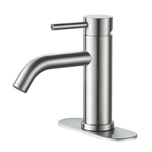 GENBONS Bathroom Faucets One Hole Modern Sink Faucet Brushed Nickel, Single Handle Rv Bathroom Faucet with 3 Hole Deck Plate, Water Supply Lines GENBONS Bathroom Faucets One Hole Modern Sink Faucet Brushed Nickel, Single Handle Rv Bathroom Faucet with 3 Hole Deck Plate, Water Supply Lines