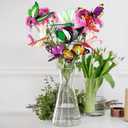 48 Pcs 3D Dragonfly Butterfly Garden Decor Dragon Fly Butterfly Garden Stakes with Sticks Colorful Butterflies Dragonflies Yard Art Ornaments for Indoor Outdoor Planter Pot Pathway Patio Decoration, 2.56 x 2.75 x 9.84 inches
