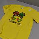 Guyanese Girl Messy Hair Guyana Pride Patriotic Womens Kids T-Shirt ,Yellow,Small