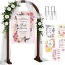 6.6FT Wooden Wedding Arches for Ceremony Wooden Arbor Arch Backdrop Stand with Design Bundle for Indoor Outdoor Birthday Party Garden Beach Forest Rustic Boho Decor Wedding Arches for Ceremony