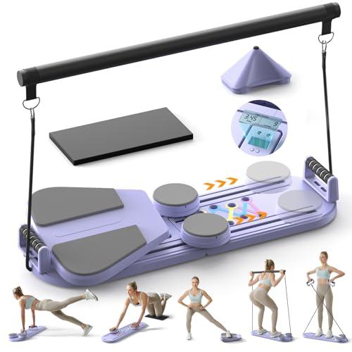 Pilates Board,Pilates Reformer Sets, Multifunctional Abdominal Pilates Board for Home Workout Equipment, Portable Foldable Ab Board Trainer Pilates Exercise Machine, Pilates Reformer Board for Women