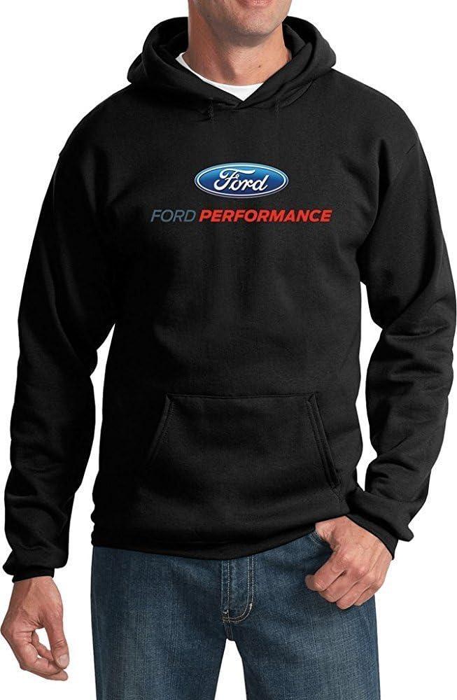Lucky Ride Ford Performance Racing Hooded Sweatshirt Pullover Ford Motor power Men's Hoodie (X-Large, Black)