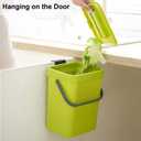 LALASTAR Food Waste Basket Bin for Kitchen, Small Countertop Compost Bin with Lid, Odor-Free Food Scrap Container, Wall Mounted Garbage Can, 3L/0.8 Gal, Green