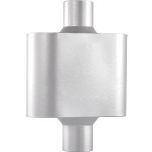 Universal Mufflers, Performance Automotive Exhaust Muffler, Single Chamber center in/center out, silver (2")