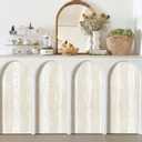 Yun-aeon White and Gold Wood Contact Paper 17.3"x80" Rustic Wooden Peel and Stick Wallpaper Removable Self-Adhesive Wallpaper Wood Grain Contact Paper for Countertops Cabinets