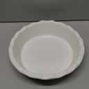 MORA Ceramic Pie Pan for Baking - 9 inch - Deep and Fluted Pie Dish for Old Fashion Apple Pie, Quiche, Pot Pies, Tart, etc - Modern Farmhouse Style Porcelain Ceramic Pie Plate - Vanilla White