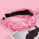 Huachi 2 Packs Valentine Headbands for Women Girls Cute Sweet Heart Top Knot Head Bands for Womens Hair Fashion Knotted Hair Accessories (Girly Pink)