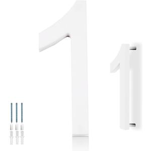House Numbers for Outside, White 6 inch Modern Floating Address Numbers for Front Door, Street, Apartment, Farmhouse, High Visibility Numbers Enhance Home's Exterior Charm(House Numbers 1)