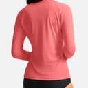 SANTINY Women's Rash Guard UPF50+ SPF Long Sleeve Swimsuits Top UV Sun Protection Swim Shirts for Woman with Zip