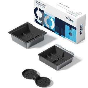 Wigoo Tesla New Model Y Juniper & Model 3 Center Console Organizer [Double Layer Space, Slide smoothly] Model 3 (2024~2025)/New Model Y Juniper Accessories, 3PCS Black