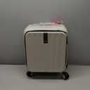 Hanke 16 Inch Underseat Carry On Luggage with Wheels,Small Hard Shell Suitcases for Weekender,Top Opening Lightweight Travel Luggage Suitcase for Womem Men,Ivory White.