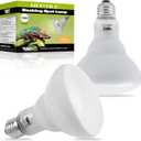 LUCKY HERP Heat Lamp Bulbs - 150W Reptile Heat Lamp 2 Pack, Daylight Basking Heat Lamp Bulbs for Reptile, UVA Heat Light Bulb for Reptiles, Amphibians, Bearded Dragons, Lizards, Turtles, Chickens
