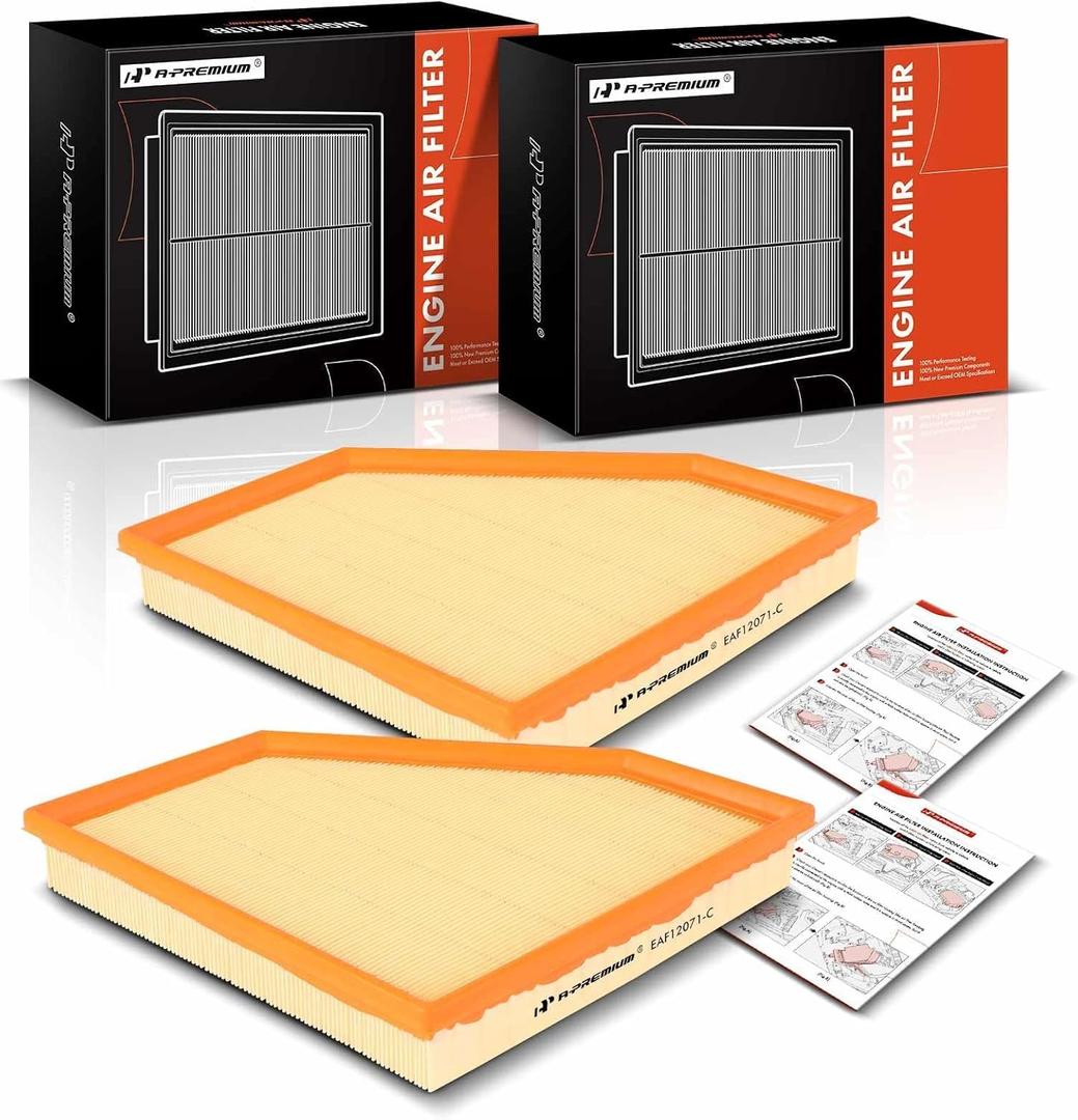 A-Premium 2-PC Engine Air Filter Compatible with BMW 330e, 330i, 330i GT xDrive, 330i xDrive, 340i, 340i GT xDrive, 340i xDrive, 430i, 430i Gran Coupe, 430i xDrive, 440i xDrive Gran Coupe, 230i xDrive
