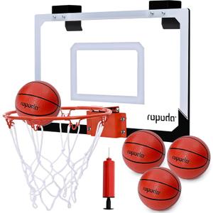 ropoda Indoor Basketball Hoop, Mini Hoop with Remote Controll, 7 LED Lights, 3 Modes Scoreboard, Mini Hoop with 4 Balls Over The Door, Basketball Hoop Indoor, Toys Gifts for Kids Adults