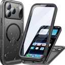 Cozycase for iPhone 17 Pro Max Waterproof Shockproof Dust Proof Case [Compatible with MagSafe] - Heavy Duty/Full Body/Military/Rugged Hard Built in Screen/Camera Protector with Lanyard Frosted Black