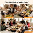 FEPPO Warming Trays for Buffets Party, Extra-Long 47"x15" 3-in-1 Modular Food Warmer with Independent Temp & Timer Control, Glass Food Warming Mat, Ideal for Catering & Gatherings